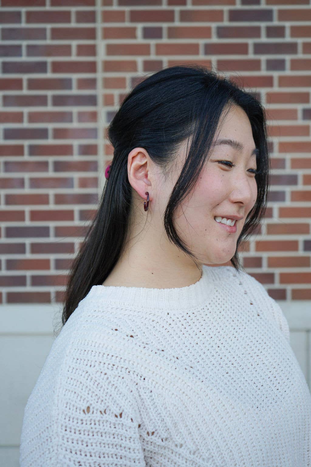 Cam Maroon Mini Hoops