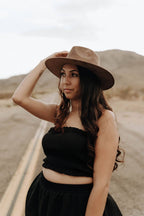 Vegan Suede Tear Drop Hat