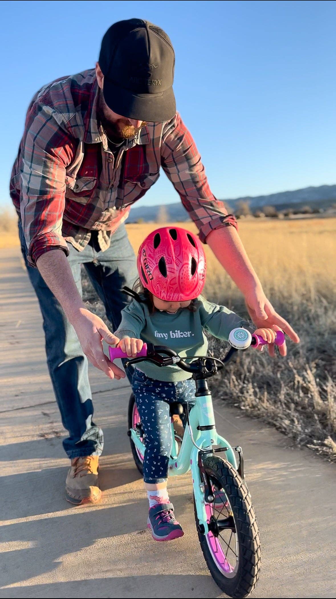 Kid's Organic Pullover - Teal - Tiny Biker