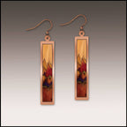 Desert Mountains Fine Art Copper Showcase Rectangle Earrings
