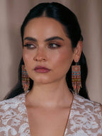 Beaded Handwoven Shisha Earring (Aqua)
