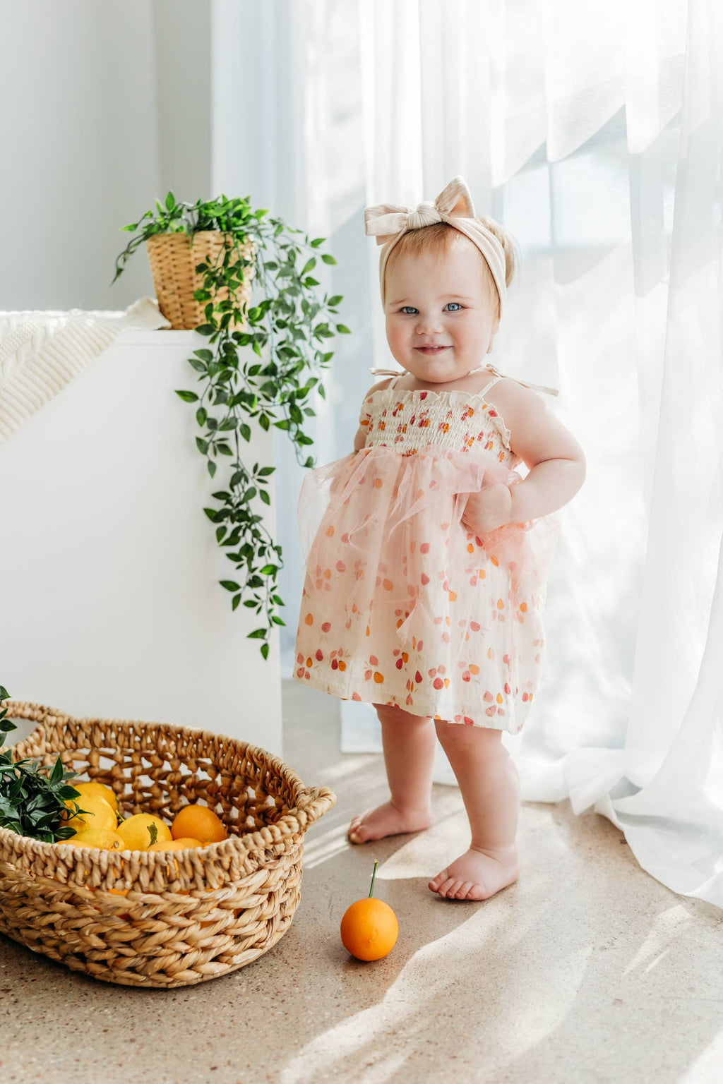 Taya Fruit Smocked Baby Tutu Dress + Bloomer (Organic)