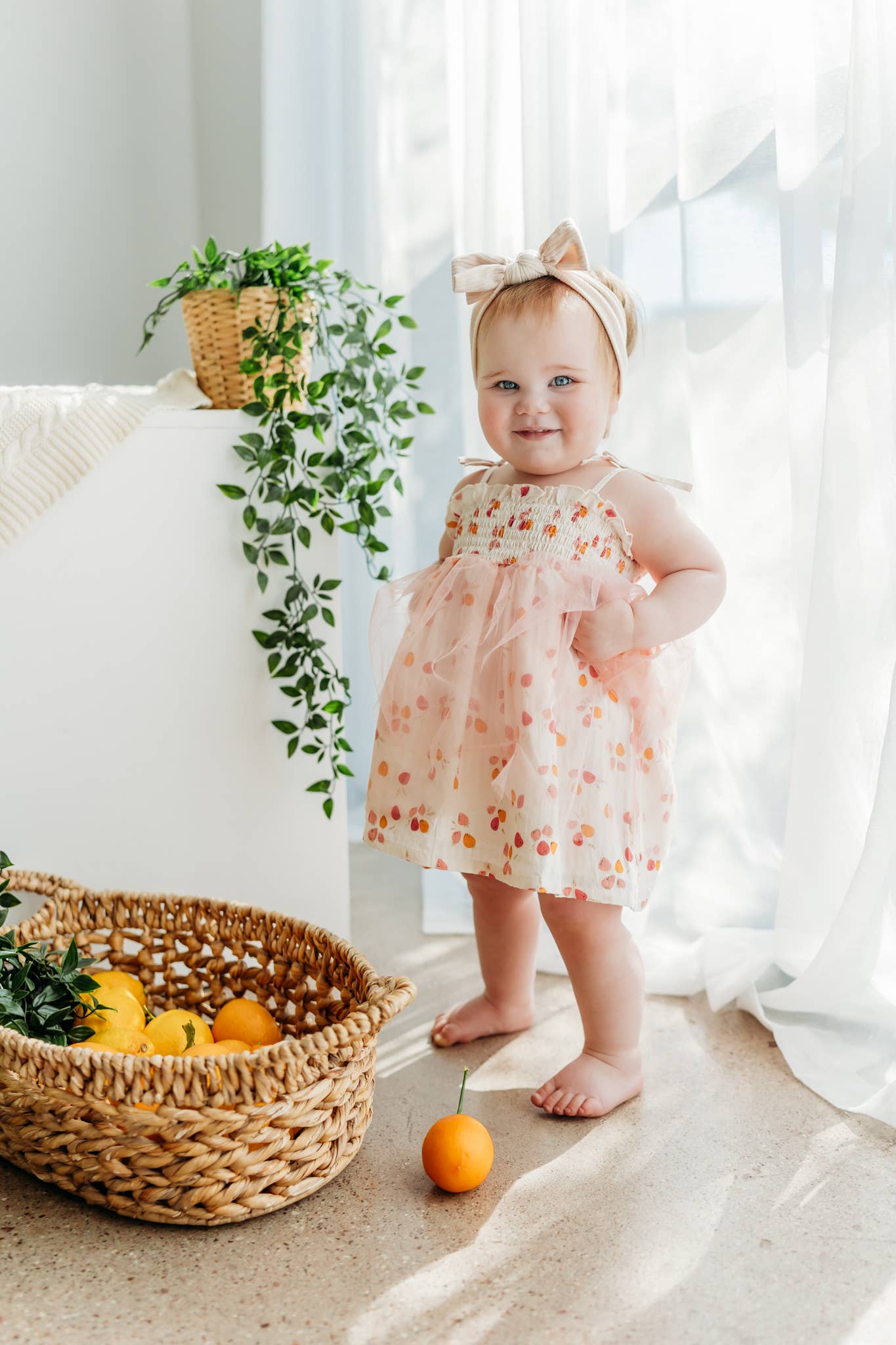 Taya Fruit Smocked Baby Tutu Dress + Bloomer (Organic)