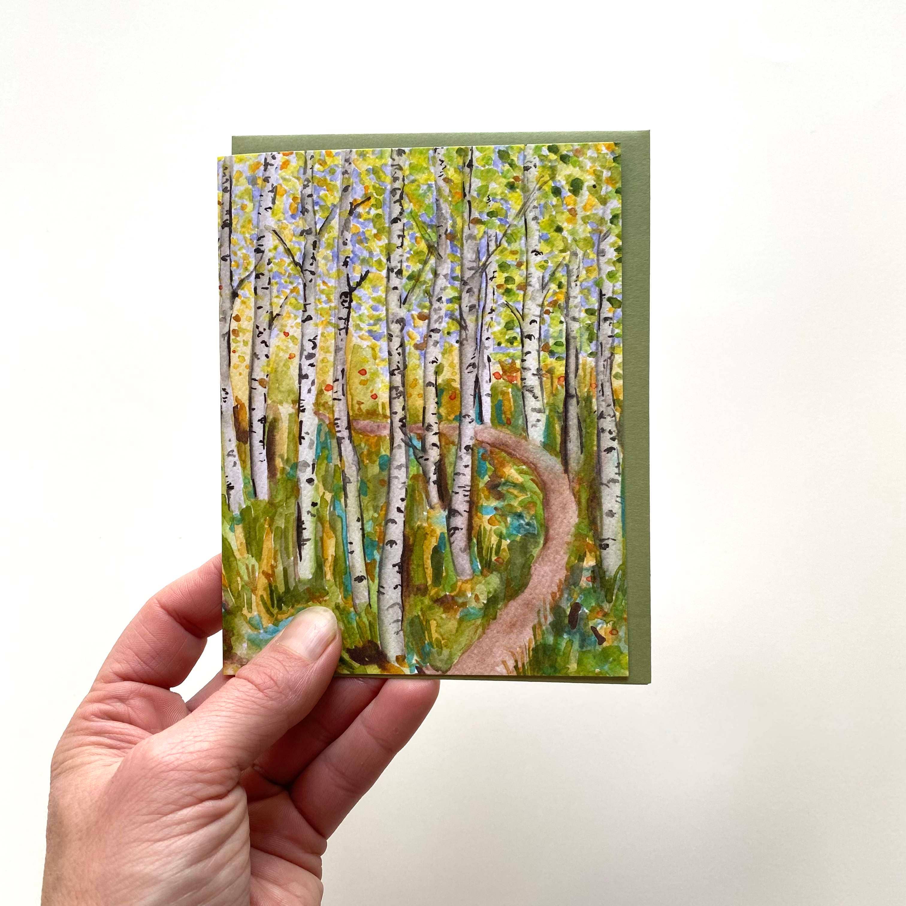 Mountain Art Notecards: Aspen Lane