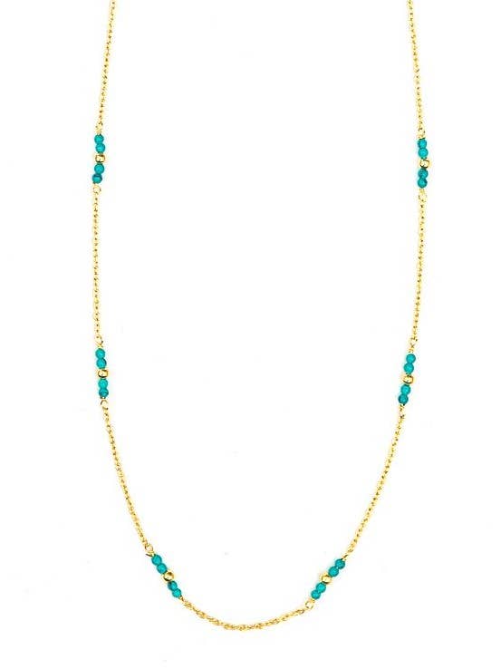 Delicate Turquoise Gold Necklace