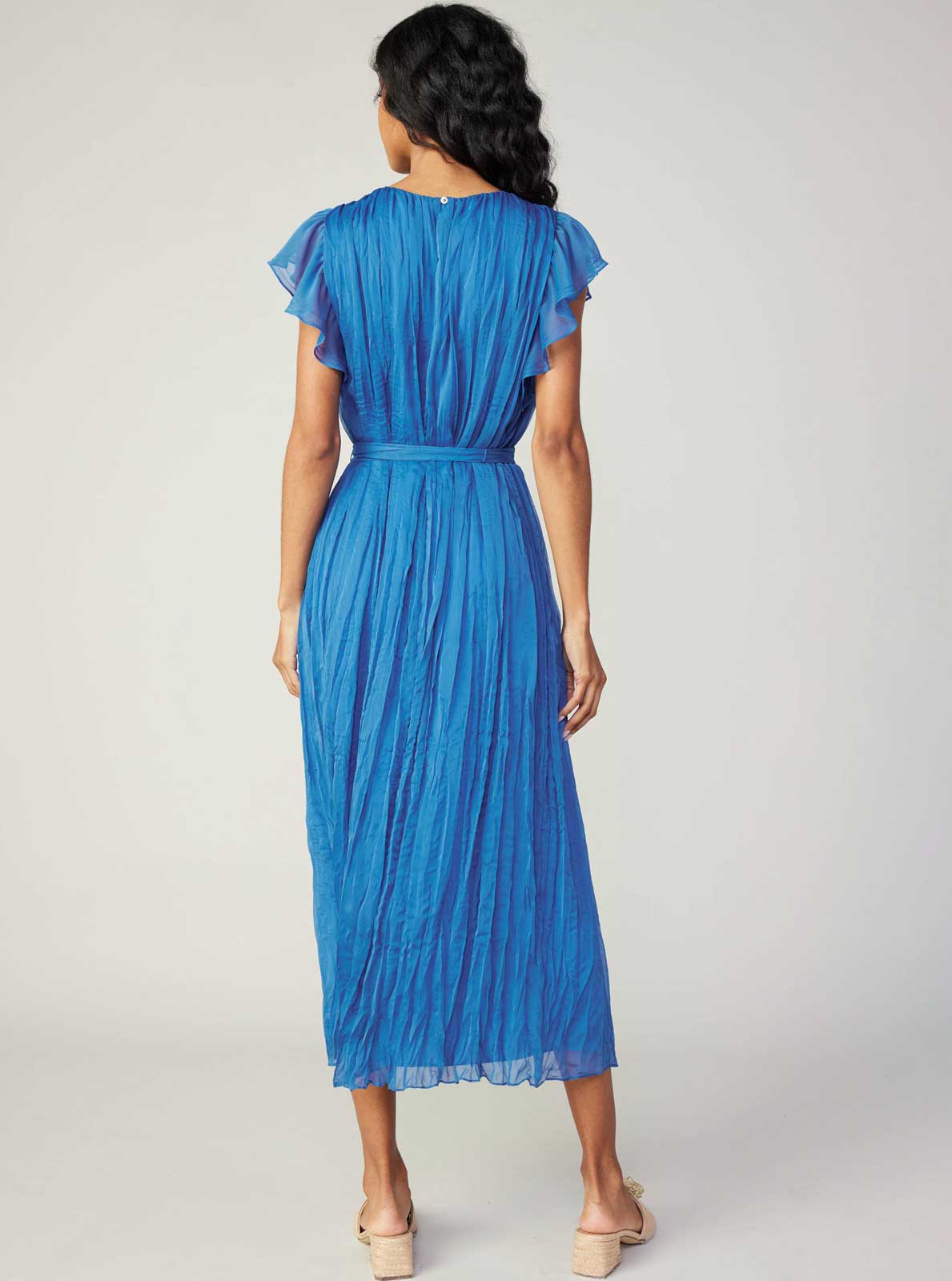 Flutter Sleeve Crinkle Dress