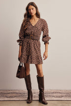Floral Printed Corduroy Mini Dress