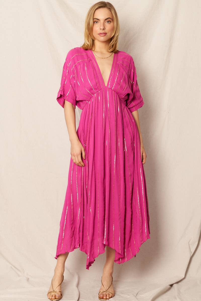 Striped Sequin Midi Dress
