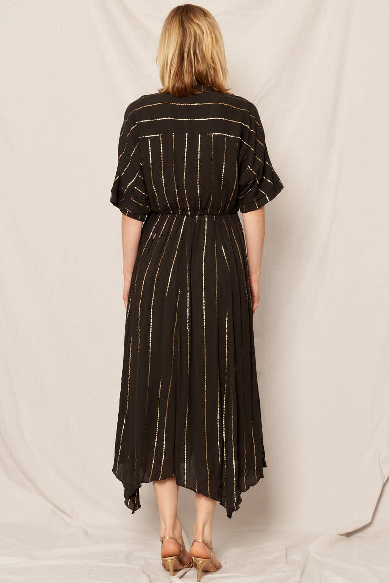 Striped Sequin Midi Dress
