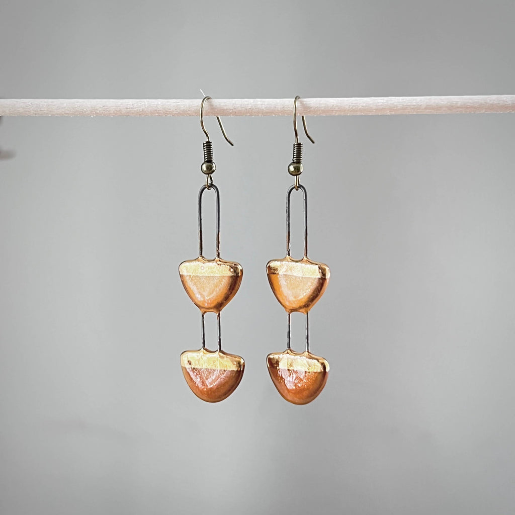 Yellow and Orange Two Toned Earring