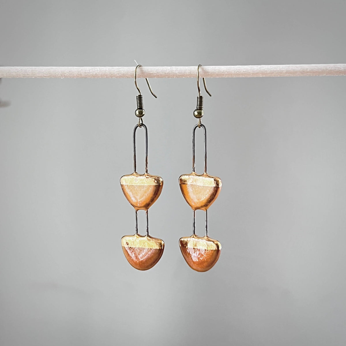 Yellow and Orange Two Toned Earring