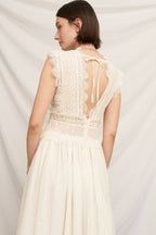 Lace Trimmed Midi Dress