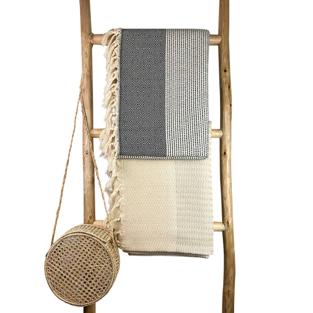 Diamond Stripe Turkish Throw Blanket
