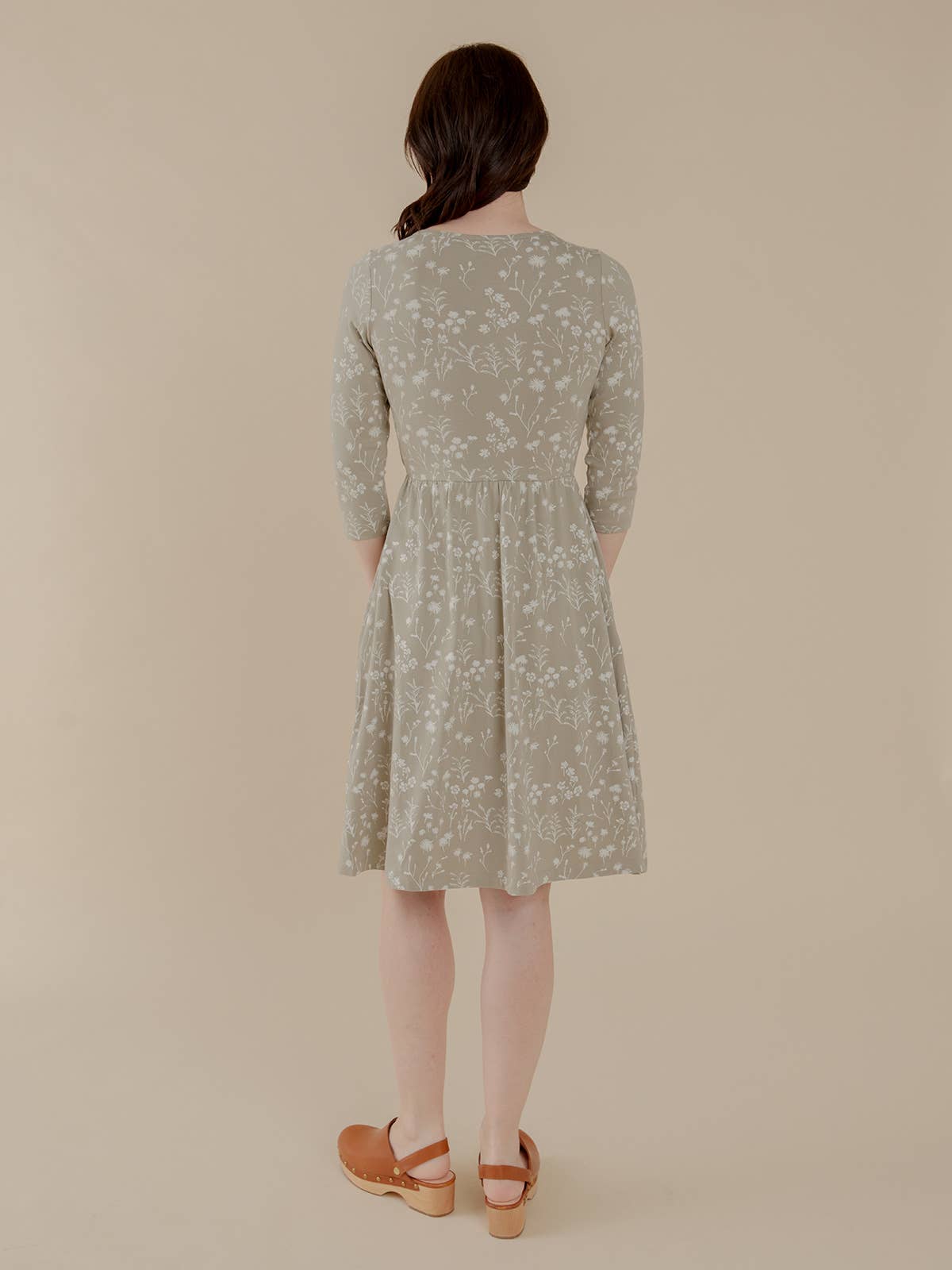 Callie Long Sleeve Wrap Dress Field Taupe