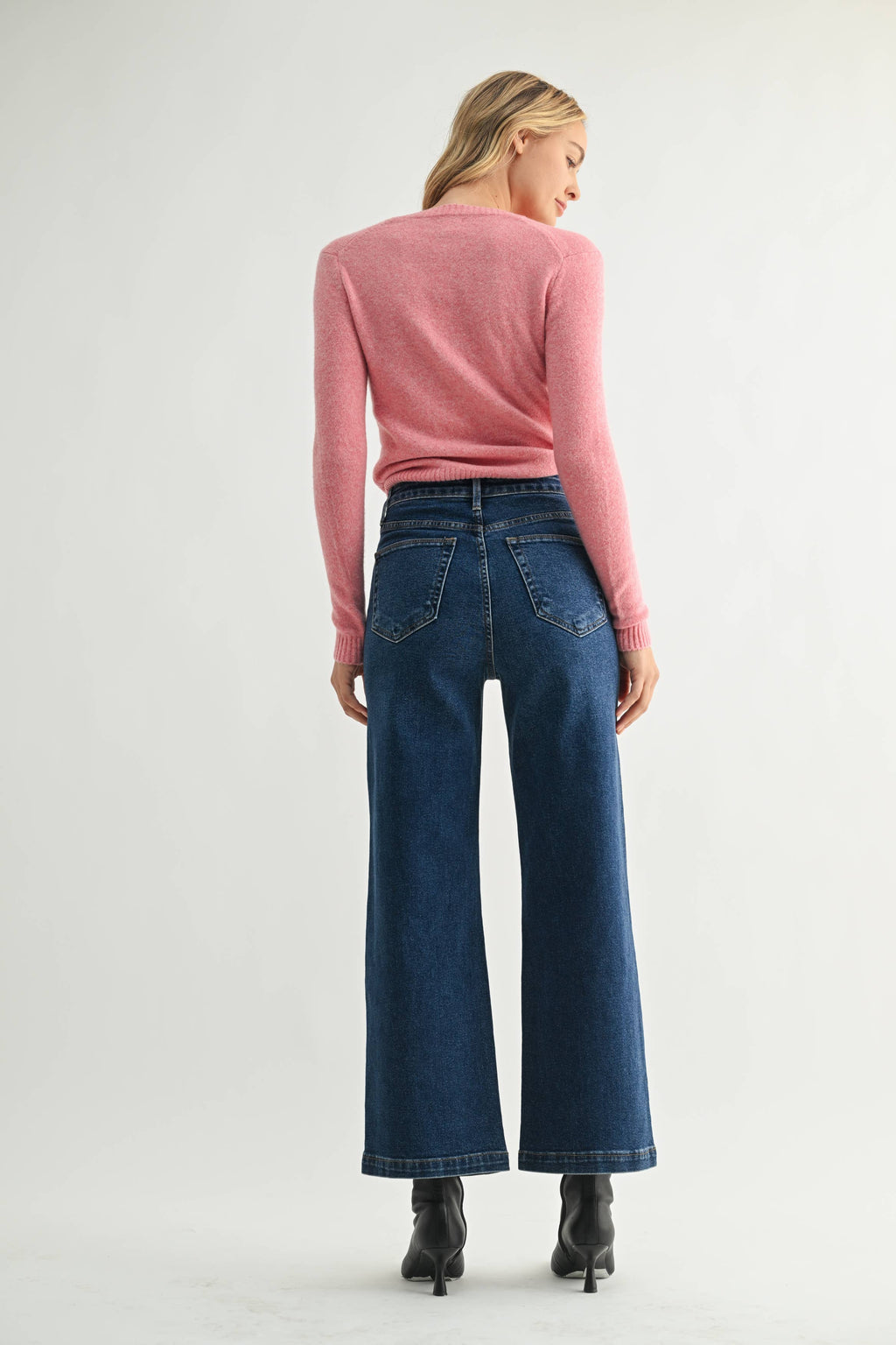 Dark Denim Patch Pocket Wide Leg