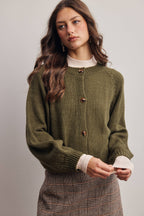 Classic Knit Button Front Cardigan