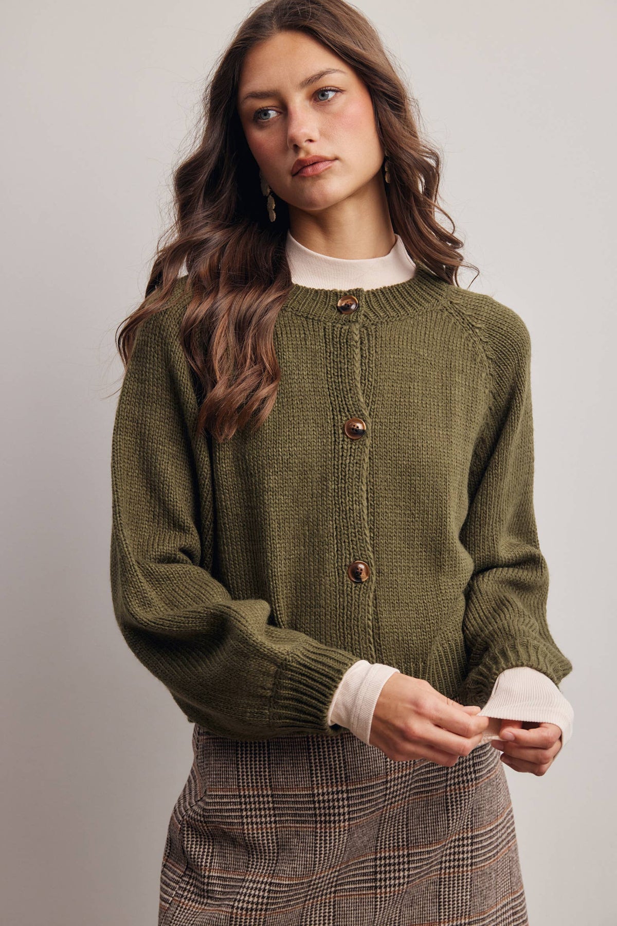 Classic Knit Button Front Cardigan
