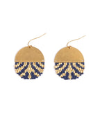 Beaded Handwoven Savoy Drop Earrings (Green)