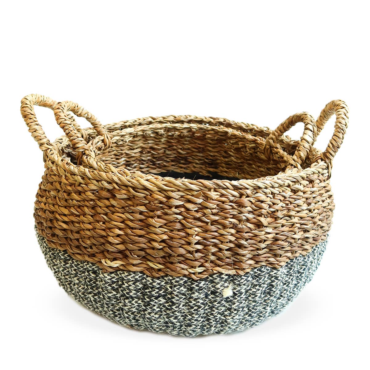 Handwoven Wicker Storage • Ula Floor Basket-Black