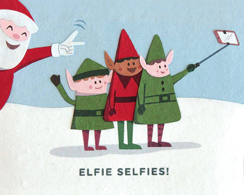 Elfie Selfies! Blank Greeting Card