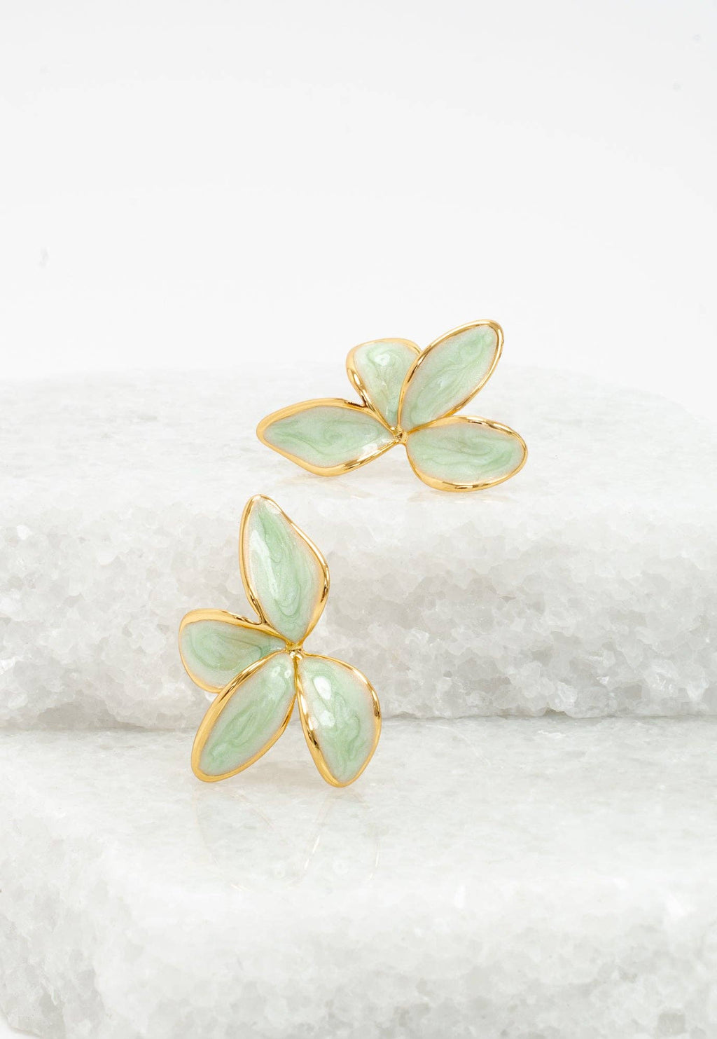 Poised Petal Earrings in Mint