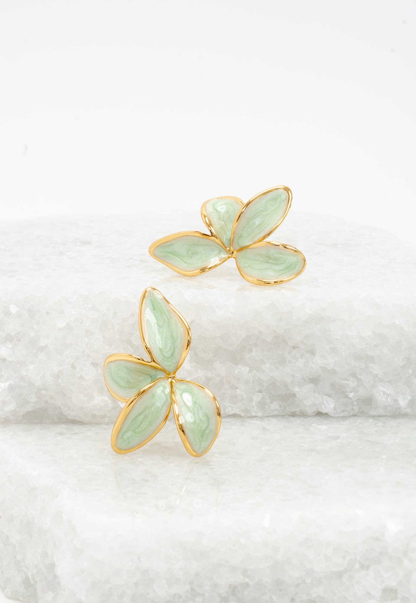 Poised Petal Earrings in Mint