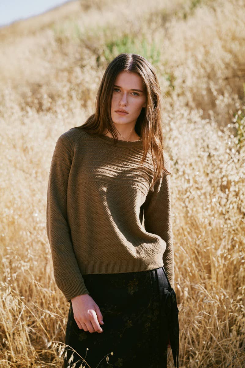 Scallop Neckline Sweater Top