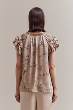 PRINTED RUFFLE TOP