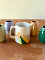 Triangles Geometric Mug Spring Palette Handmade Ceramic