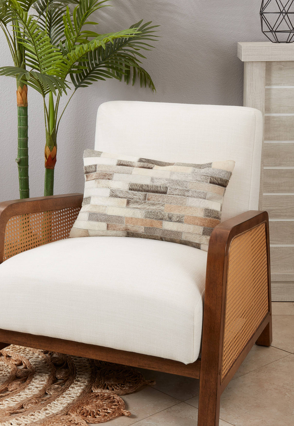Textured Hair On Leather Throw Pillow
