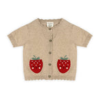 Strawberry Pocket Baby Knit Cardigan + Shorts Set (Organic)