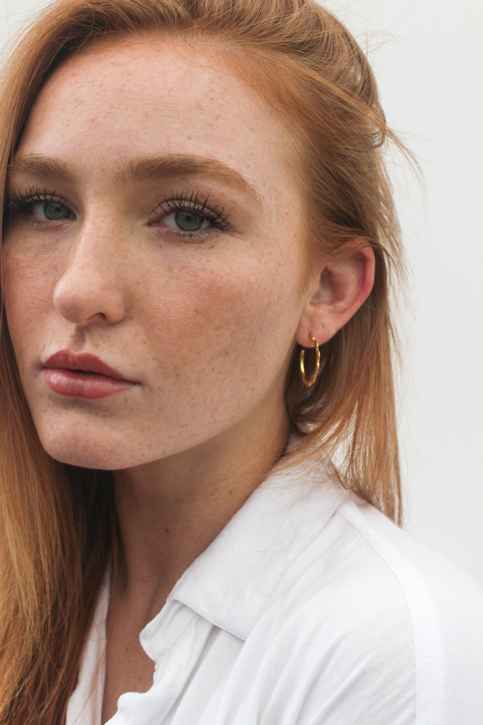 Luxe Gold Scalloped Hoop Earrings