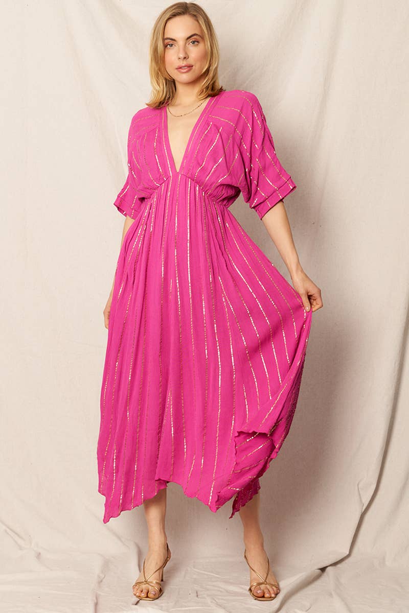 Striped Sequin Midi Dress