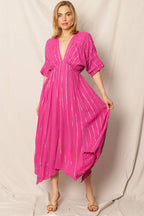 Striped Sequin Midi Dress