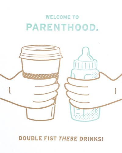 Double Fist Parenthood Blank Greeting Card
