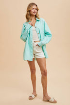 Linen Blend Button Down