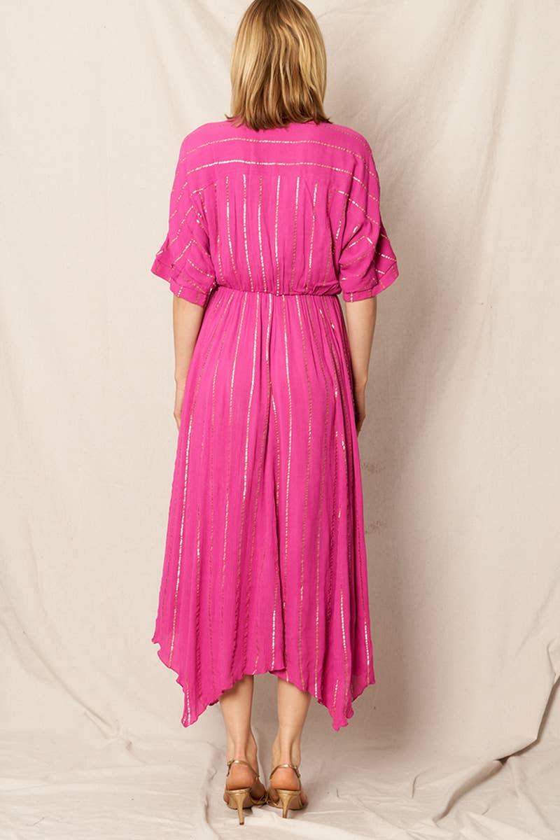Striped Sequin Midi Dress