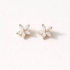 CZ Flower Stud Earrings