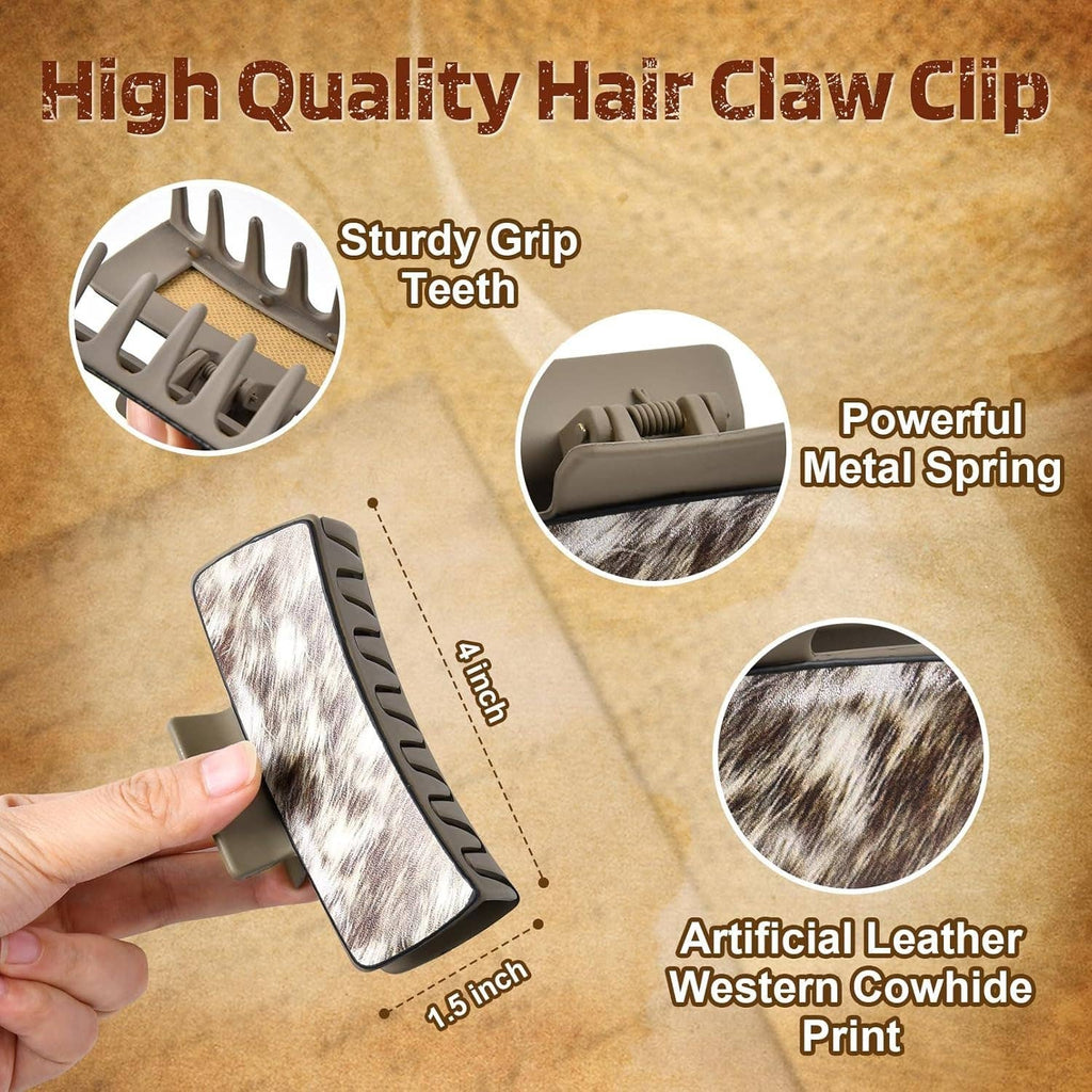 Leather Pattern Square Claw Hair Clip
