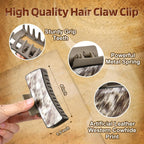 Leather Pattern Square Claw Hair Clip