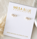 CZ Star Climber Stud Earrings