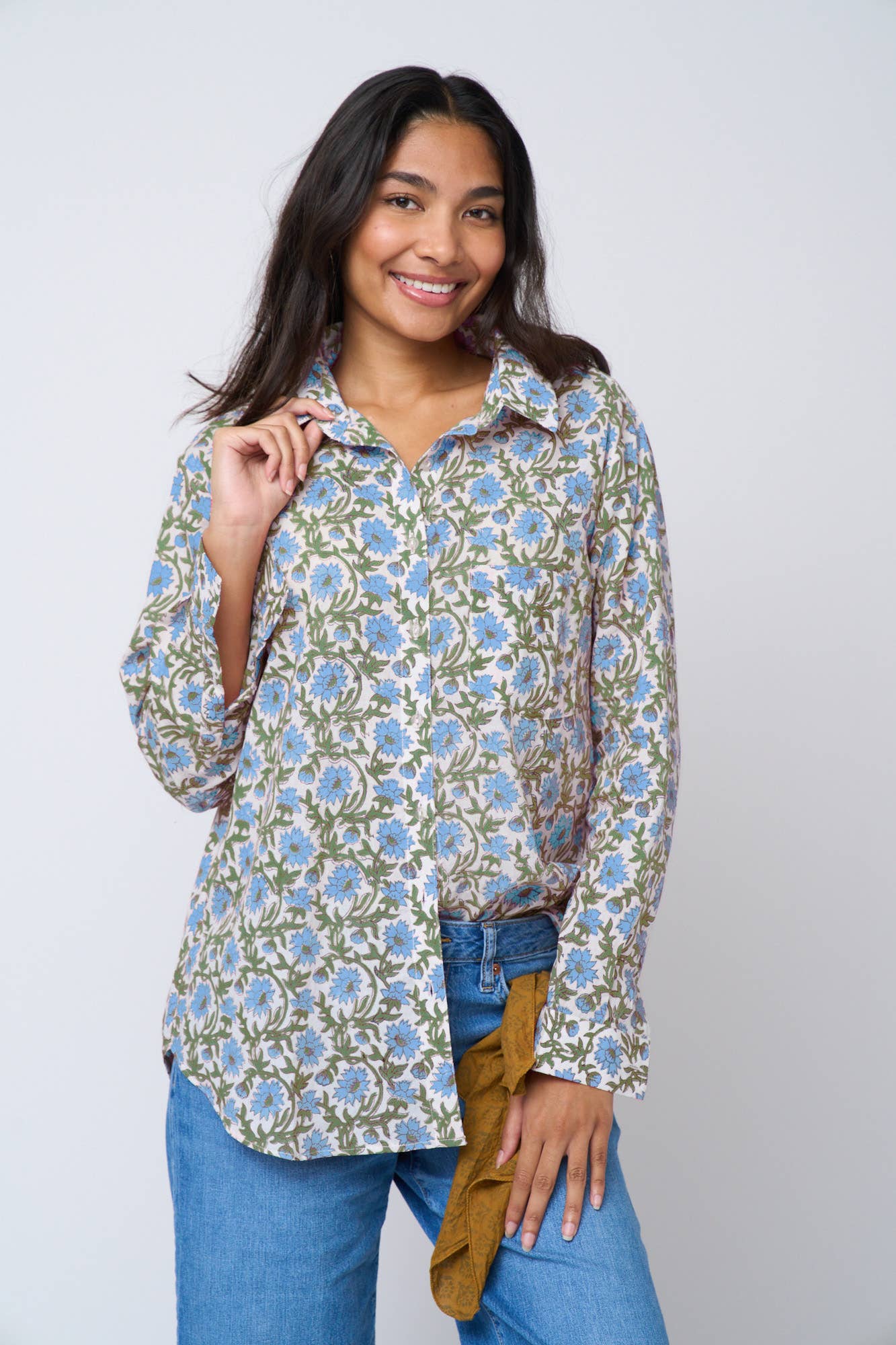 Good Boyfriend Shirt - Darlington Floral Bluebird