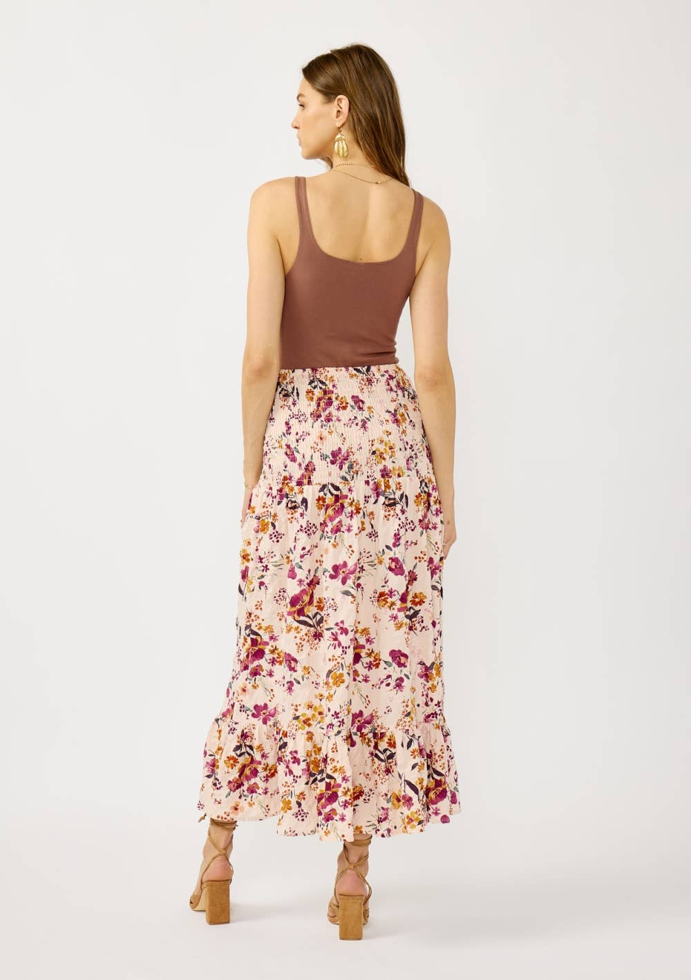 Floral Convertible Smocked Waist Skirt
