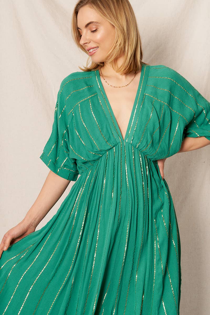 Striped Sequin Midi Dress
