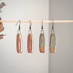 Pink and Gold Striped Clay Earrings