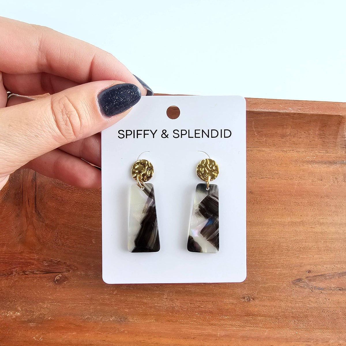 Mia Mini Earrings- Midnight Opal