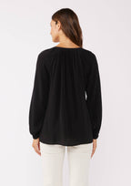 High Low Button Down Long Sleeve Blouse