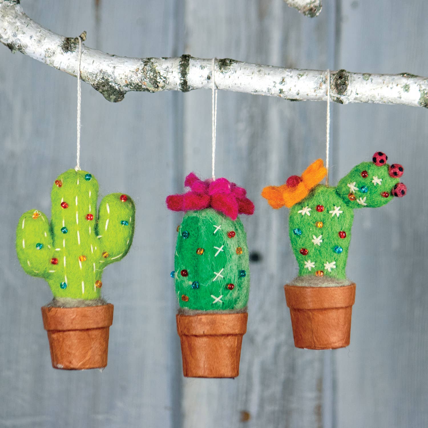 Beaded Torch Cactus Ornament