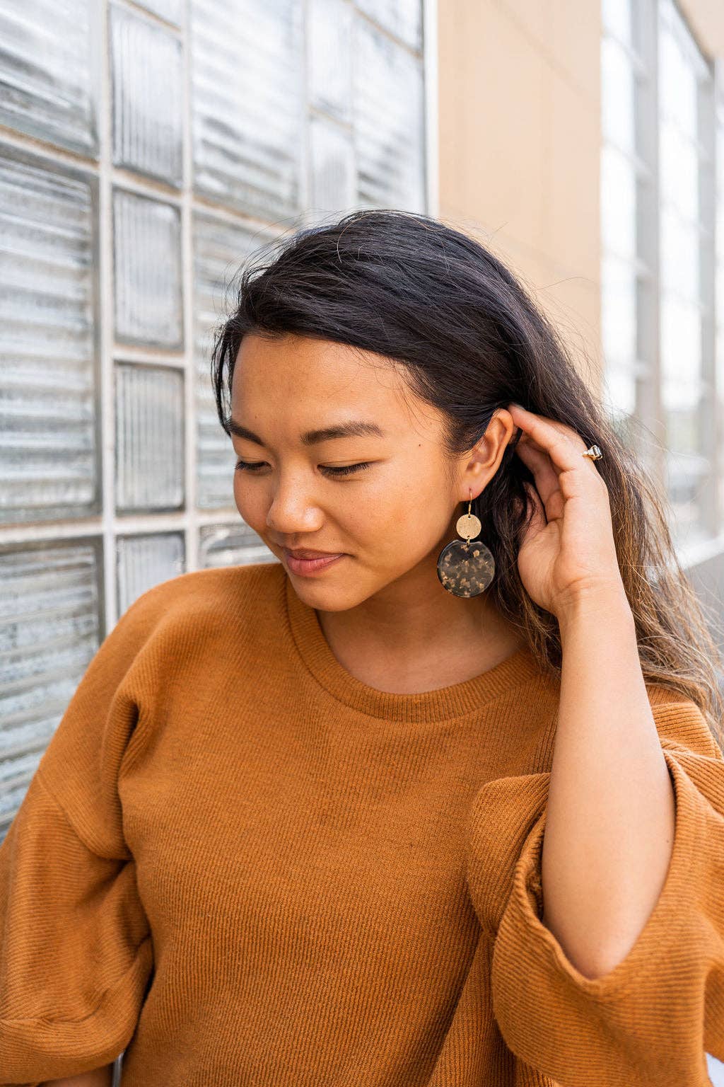 Zoey Earrings - Black & Bronze // Jewelry, Fall