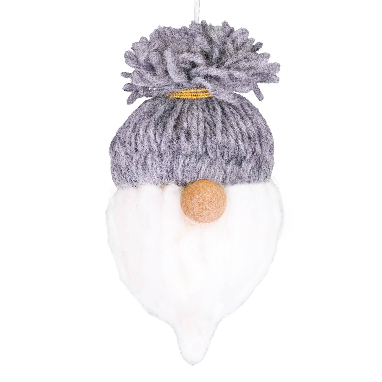 Pom-Pom Gnome Ornament - Grey